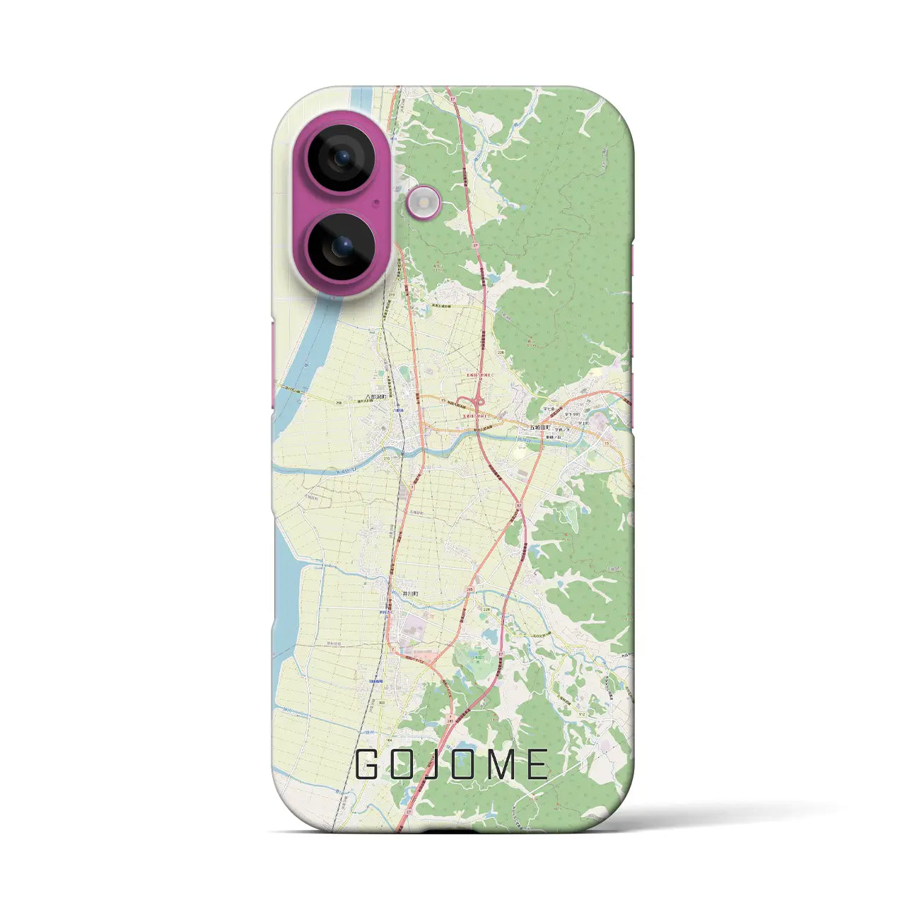 【五城目(秋田県)】地図柄iPhoneケース(バックカバータイプ)