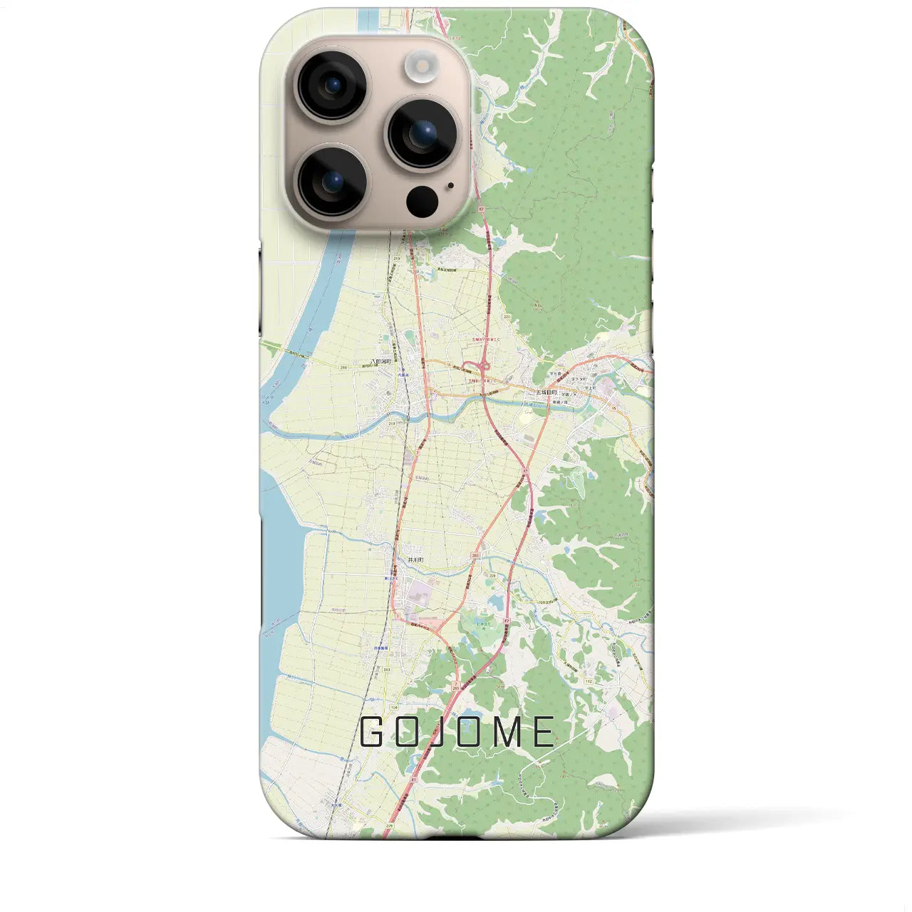 【五城目(秋田県)】地図柄iPhoneケース(バックカバータイプ)