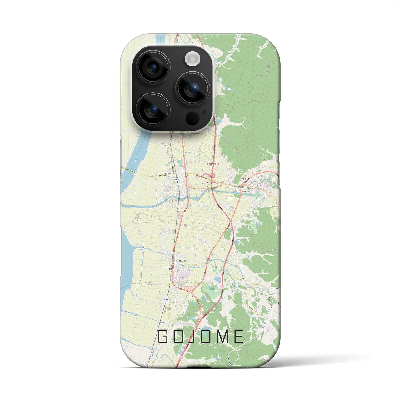 【五城目(秋田県)】地図柄iPhoneケース(バックカバータイプ)
