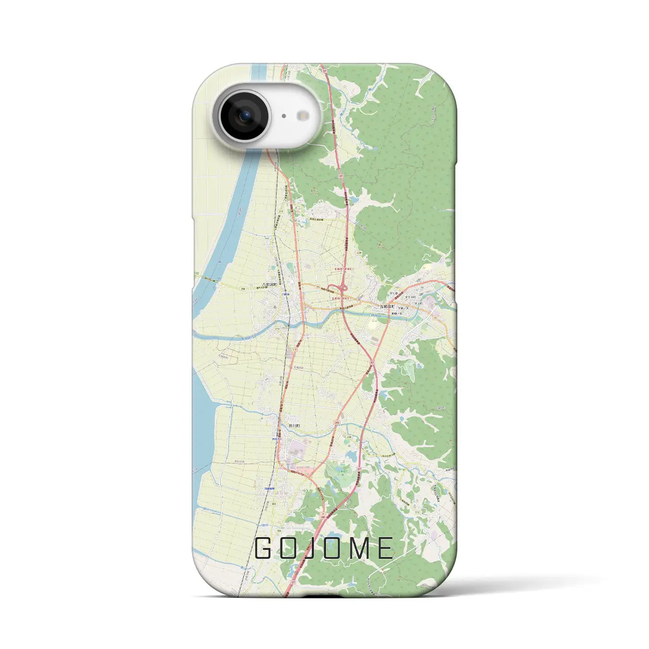 【五城目(秋田県)】地図柄iPhoneケース(バックカバータイプ)