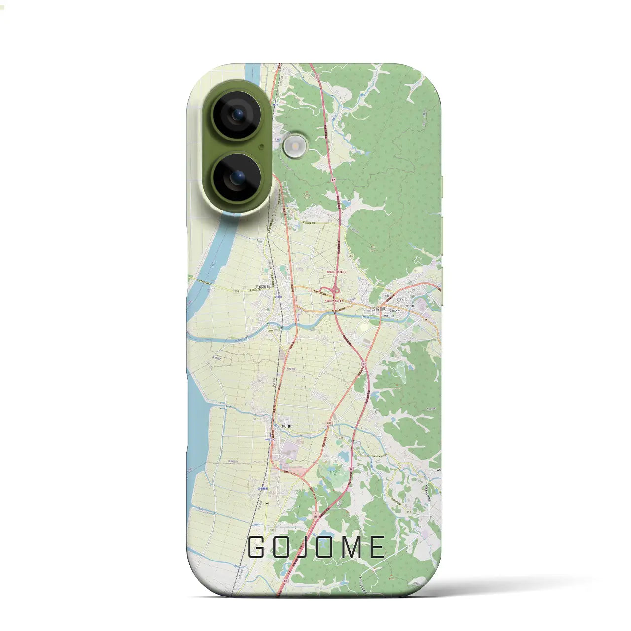 【五城目(秋田県)】地図柄iPhoneケース(バックカバータイプ)ナチュラル・iPhone 17 Pro Max 用