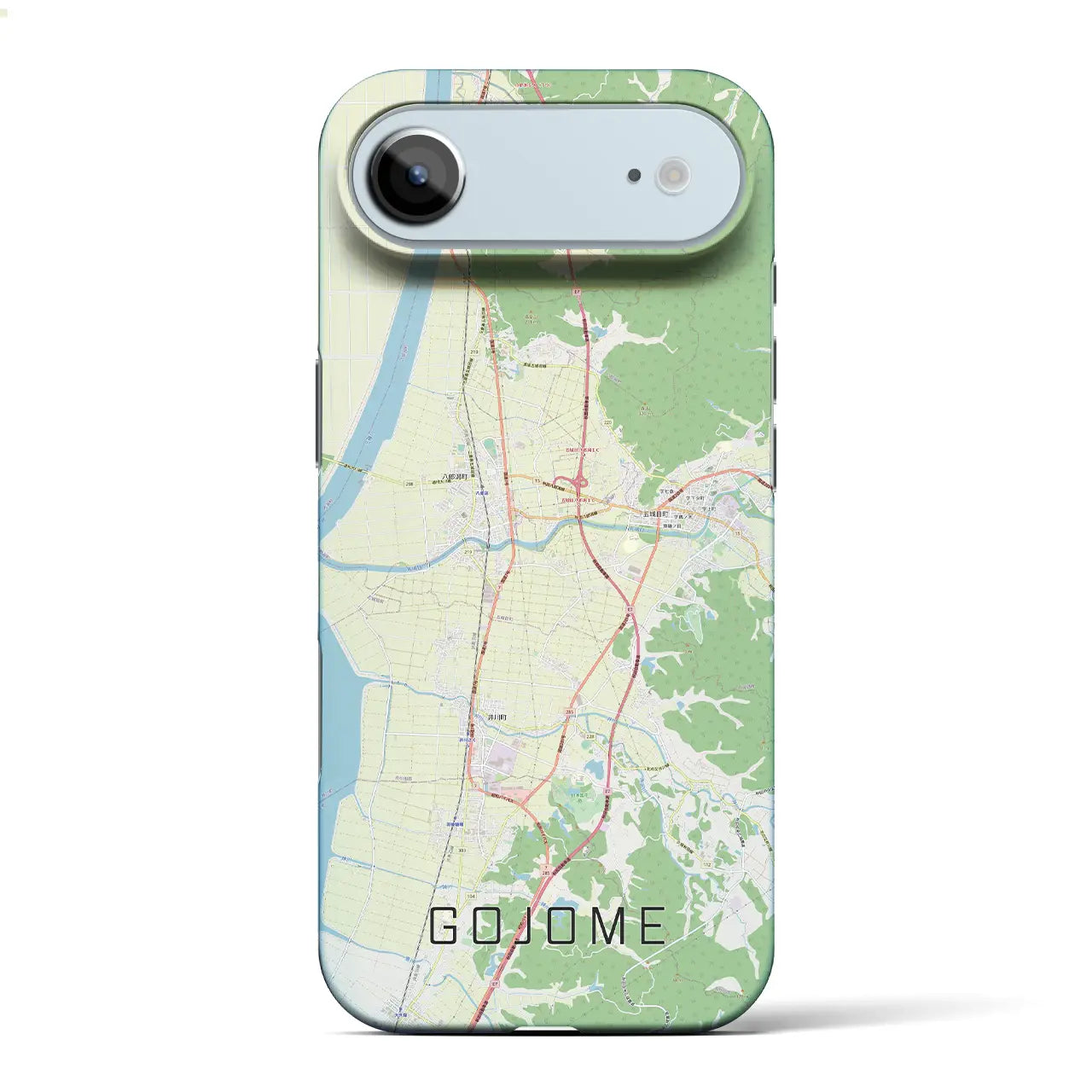 【五城目(秋田県)】地図柄iPhoneケース(バックカバータイプ)