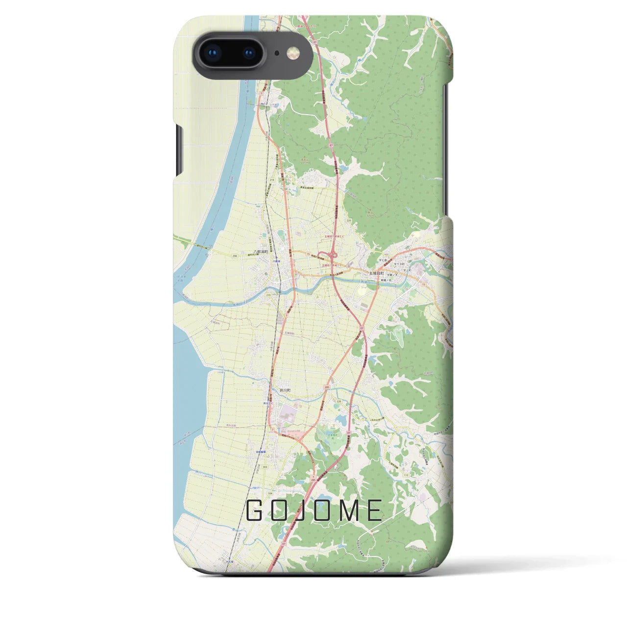 【五城目(秋田県)】地図柄iPhoneケース(バックカバータイプ)