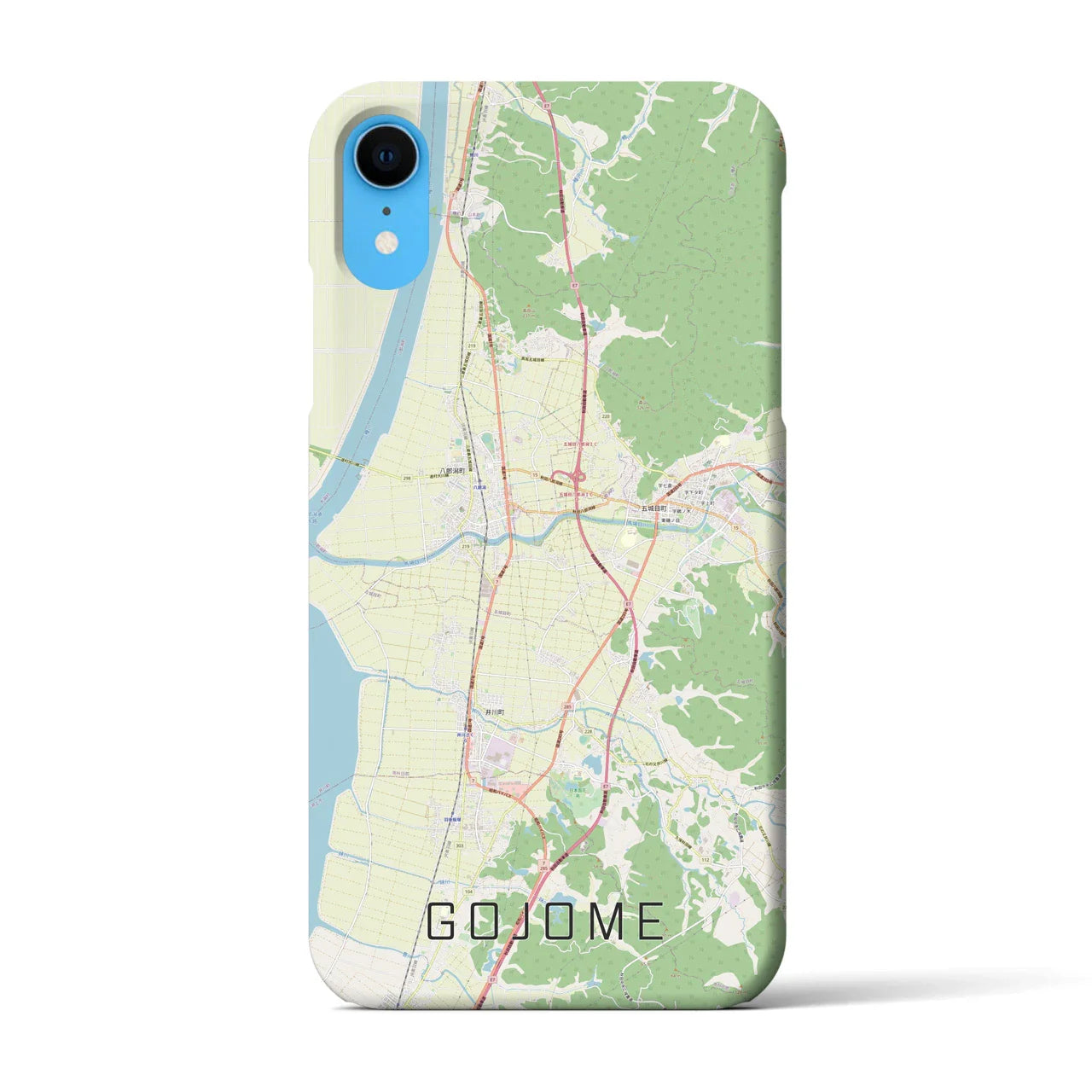 【五城目(秋田県)】地図柄iPhoneケース(バックカバータイプ)