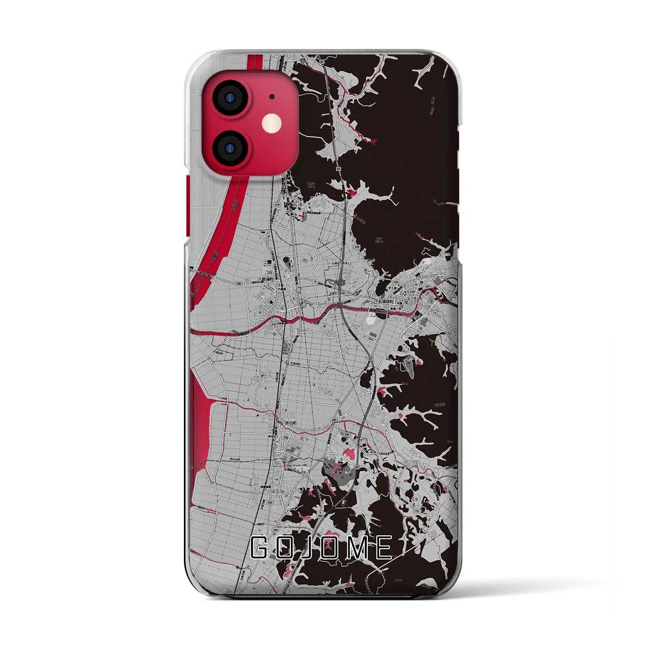 【五城目(秋田県)】地図柄iPhoneケース(クリアタイプ)