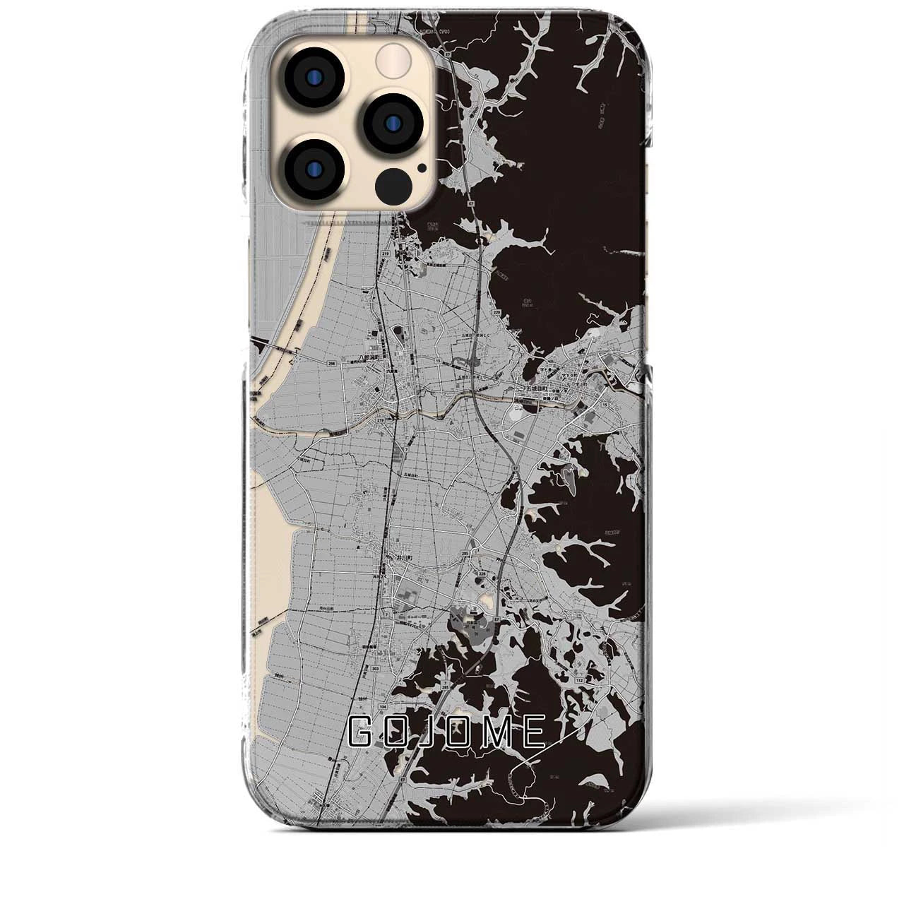 【五城目(秋田県)】地図柄iPhoneケース(クリアタイプ)