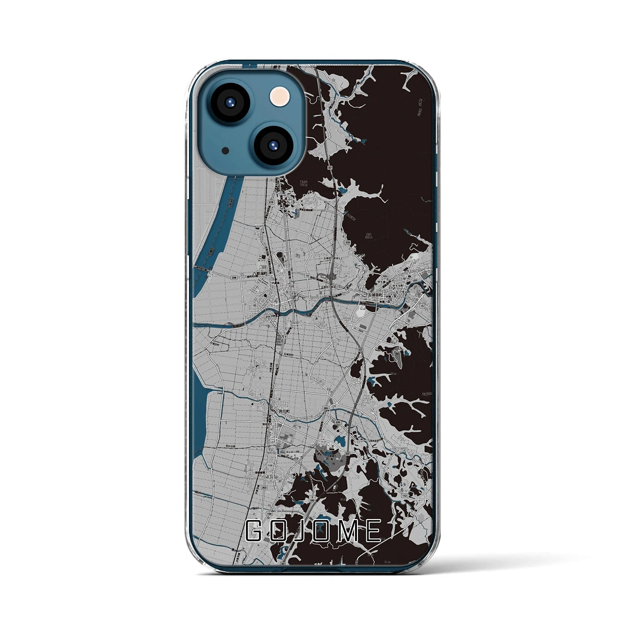 【五城目(秋田県)】地図柄iPhoneケース(クリアタイプ)