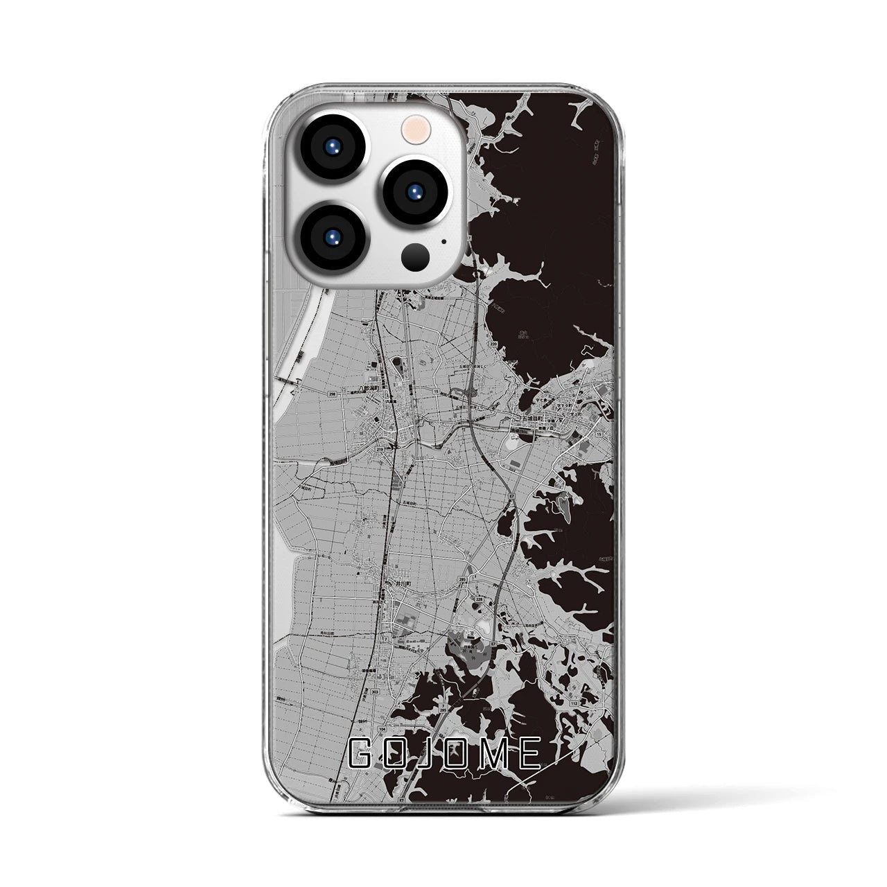 【五城目(秋田県)】地図柄iPhoneケース(クリアタイプ)