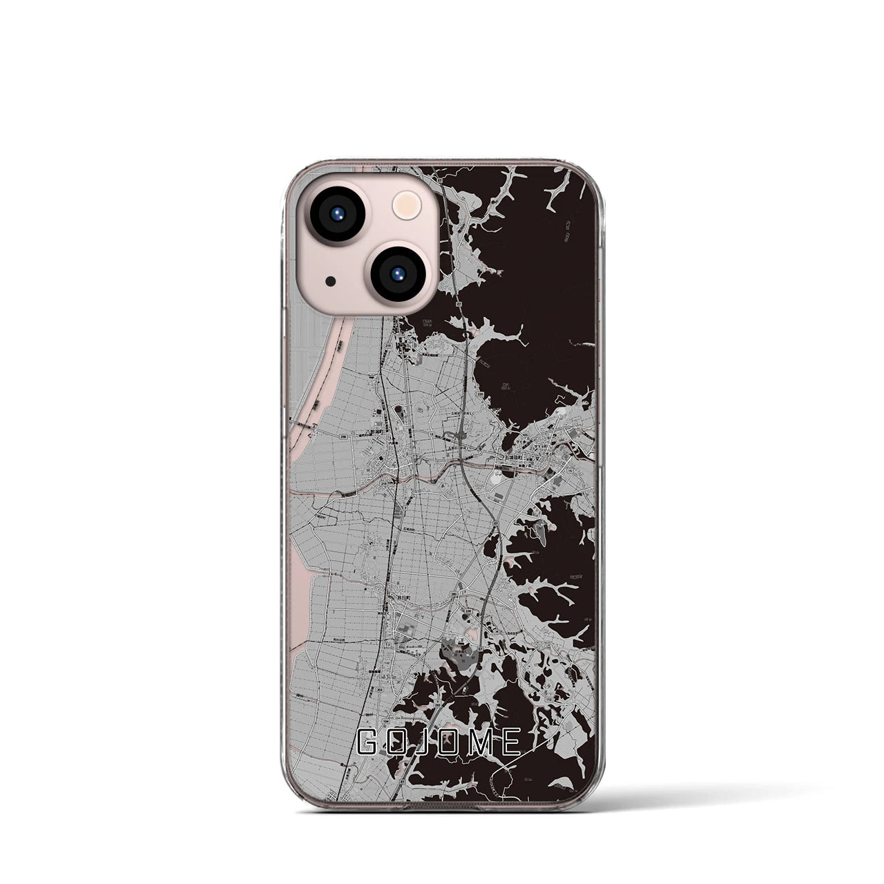 【五城目(秋田県)】地図柄iPhoneケース(クリアタイプ)