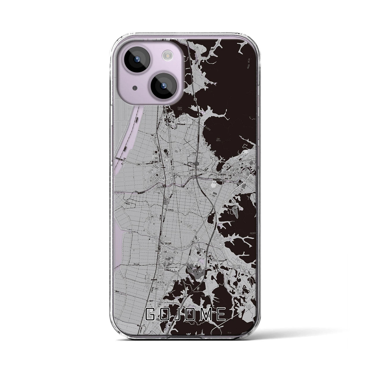 【五城目(秋田県)】地図柄iPhoneケース(クリアタイプ)