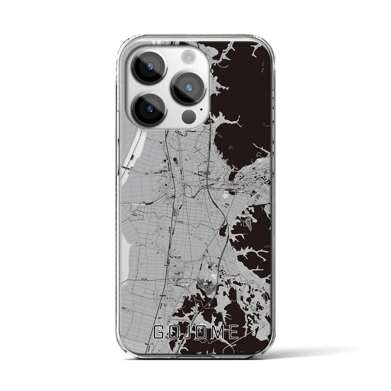 【五城目(秋田県)】地図柄iPhoneケース(クリアタイプ)