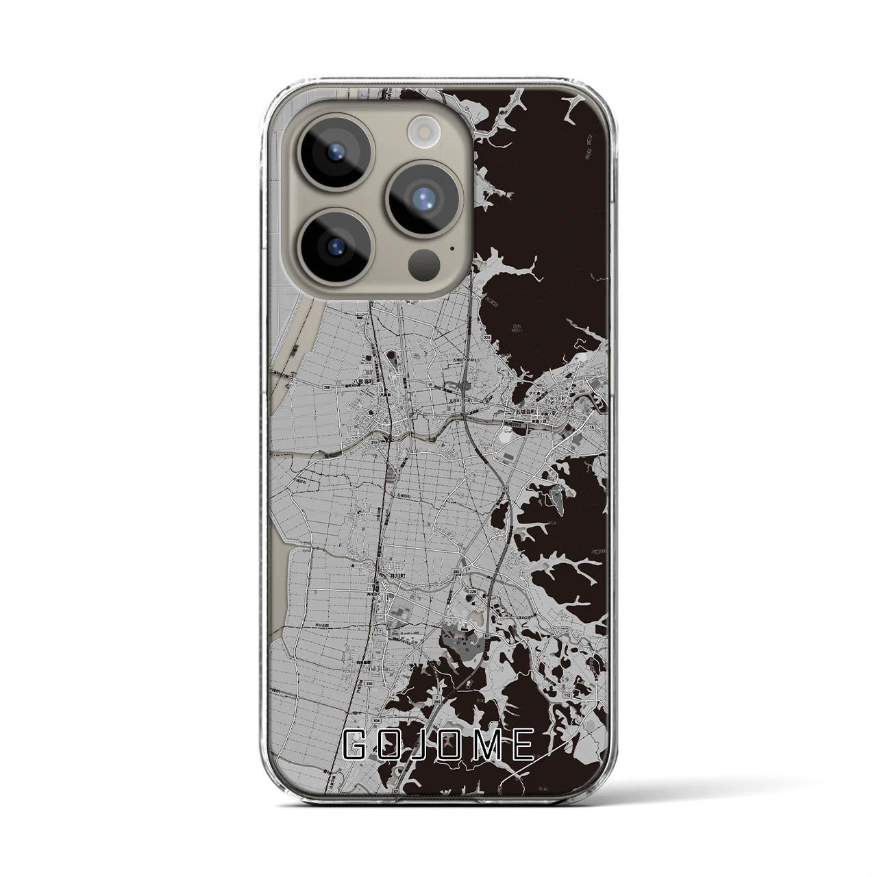 【五城目(秋田県)】地図柄iPhoneケース(クリアタイプ)