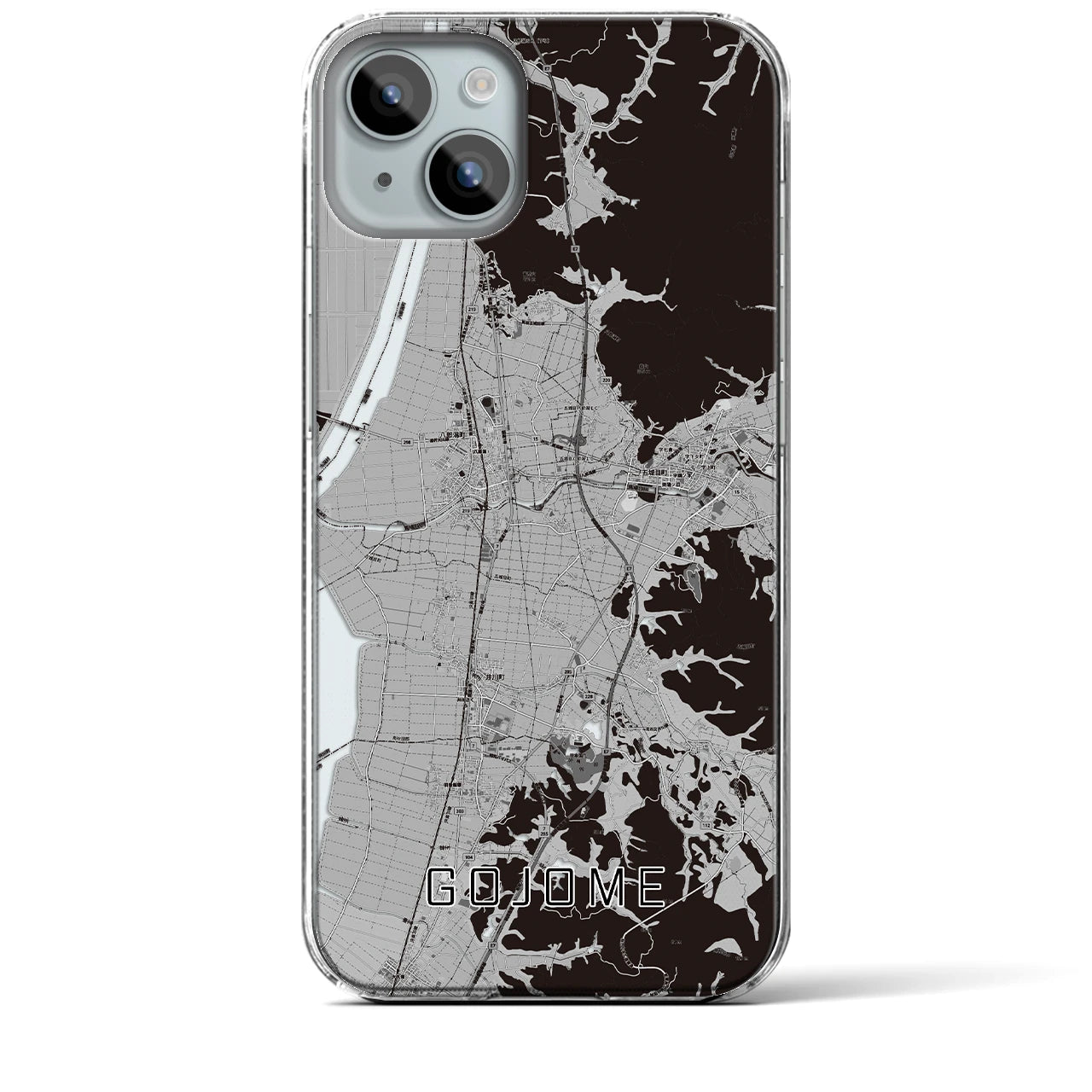 【五城目(秋田県)】地図柄iPhoneケース(クリアタイプ)