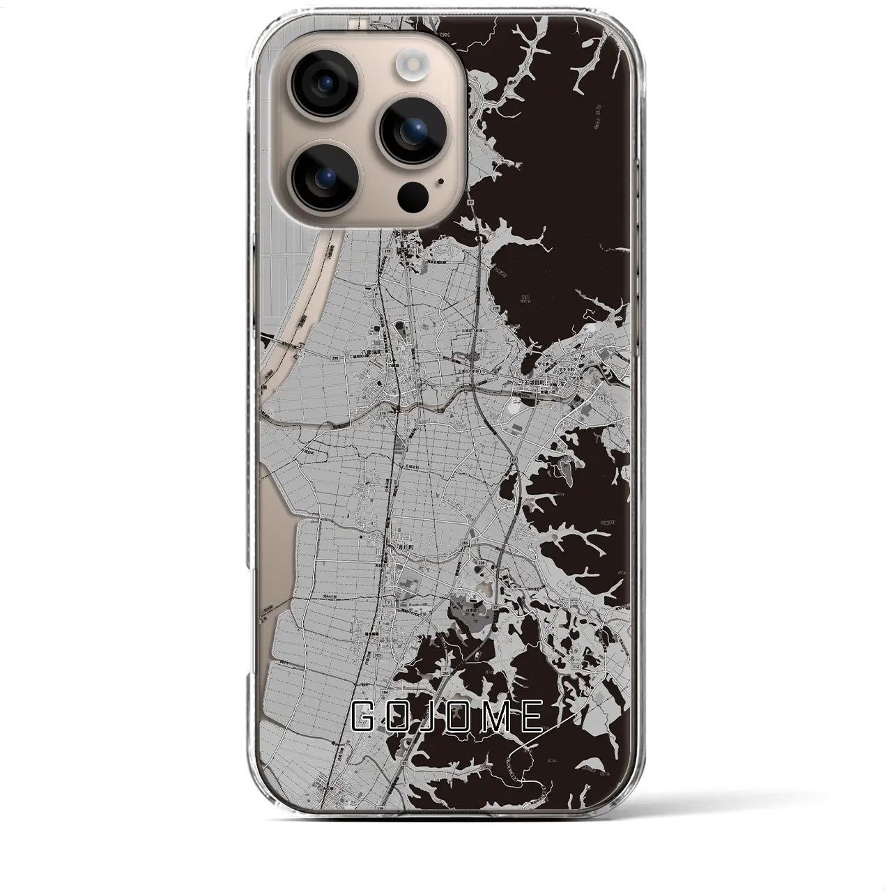 【五城目(秋田県)】地図柄iPhoneケース(クリアタイプ)