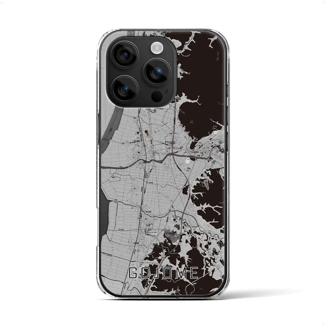 【五城目(秋田県)】地図柄iPhoneケース(クリアタイプ)