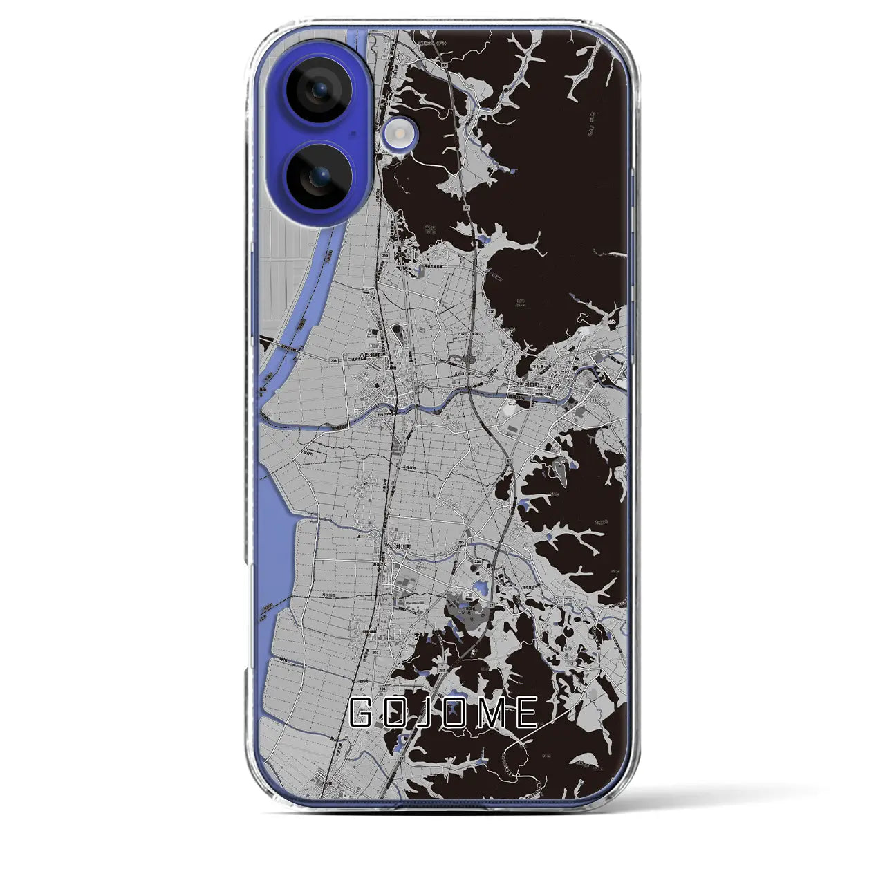 【五城目(秋田県)】地図柄iPhoneケース(クリアタイプ)