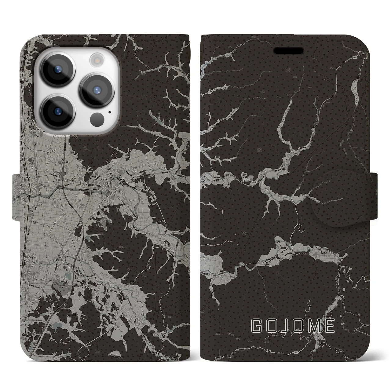 【五城目(秋田県)】地図柄iPhoneケース(手帳タイプ)