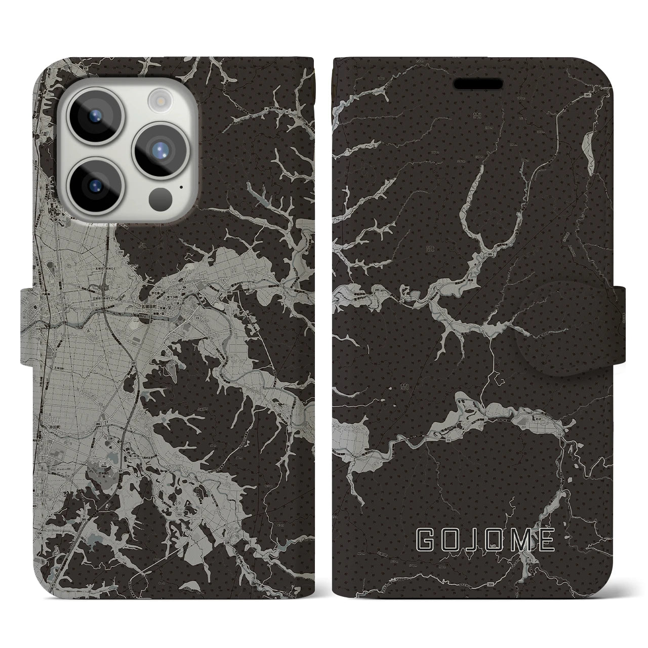 【五城目(秋田県)】地図柄iPhoneケース(手帳タイプ)