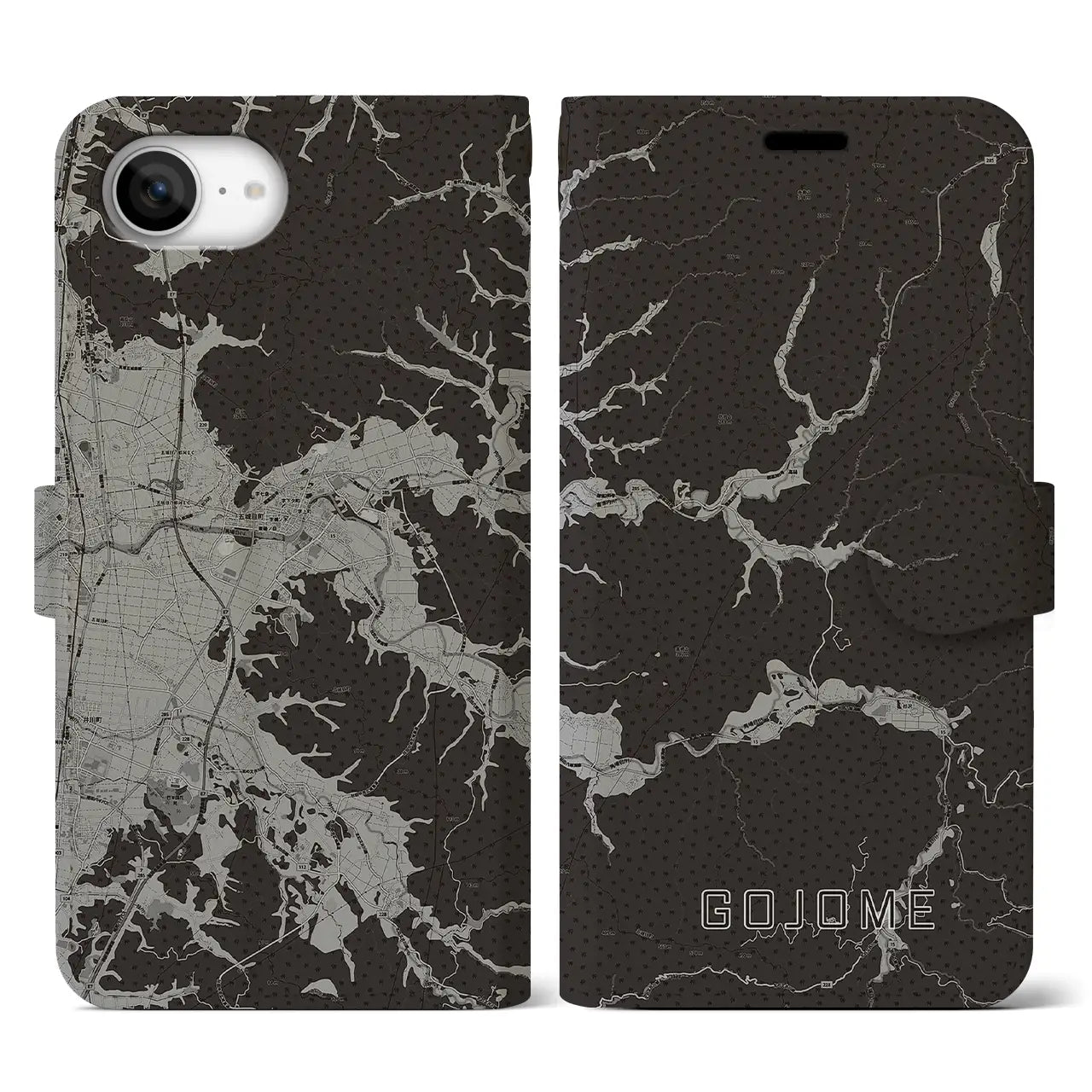 【五城目(秋田県)】地図柄iPhoneケース(手帳タイプ)