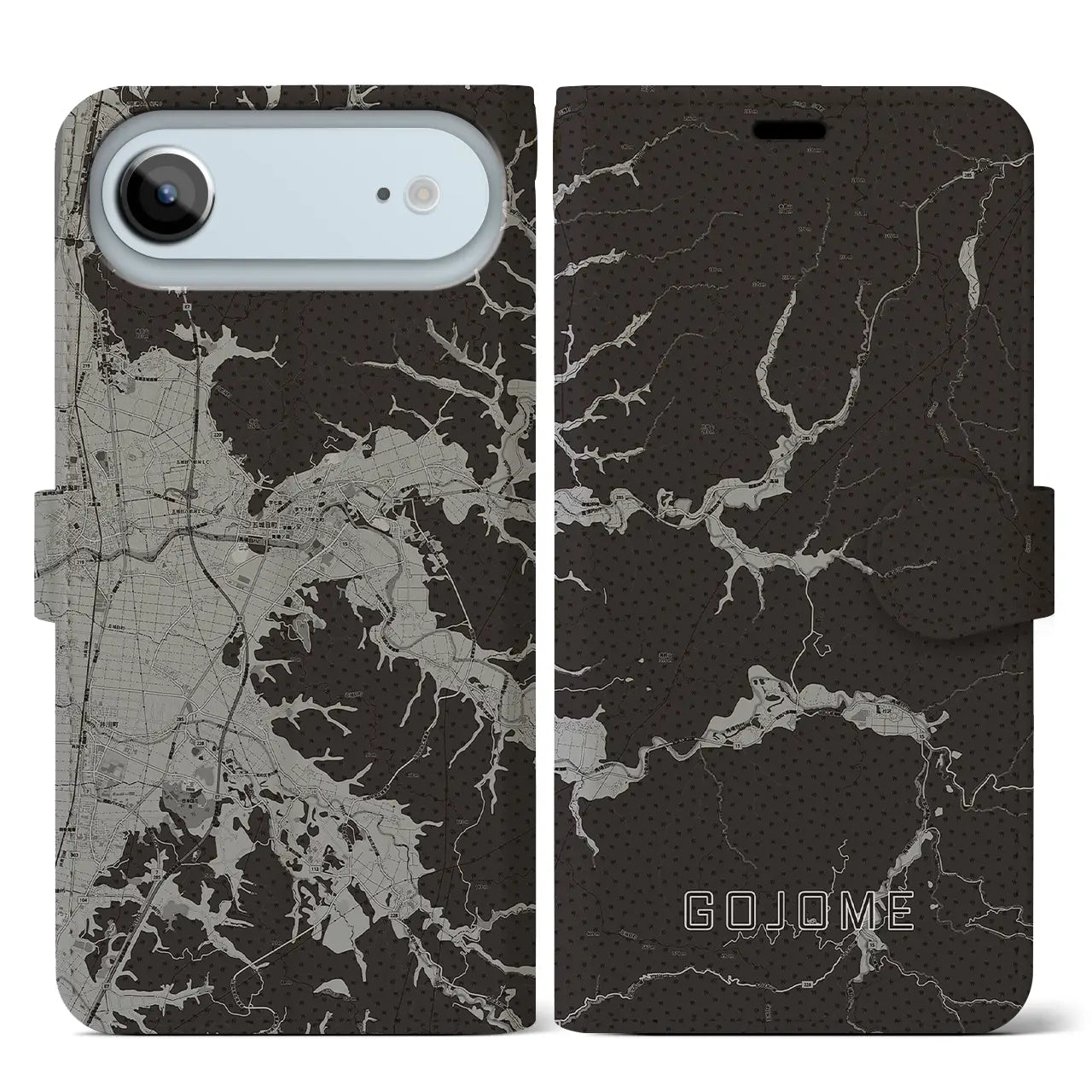 【五城目(秋田県)】地図柄iPhoneケース(手帳タイプ)