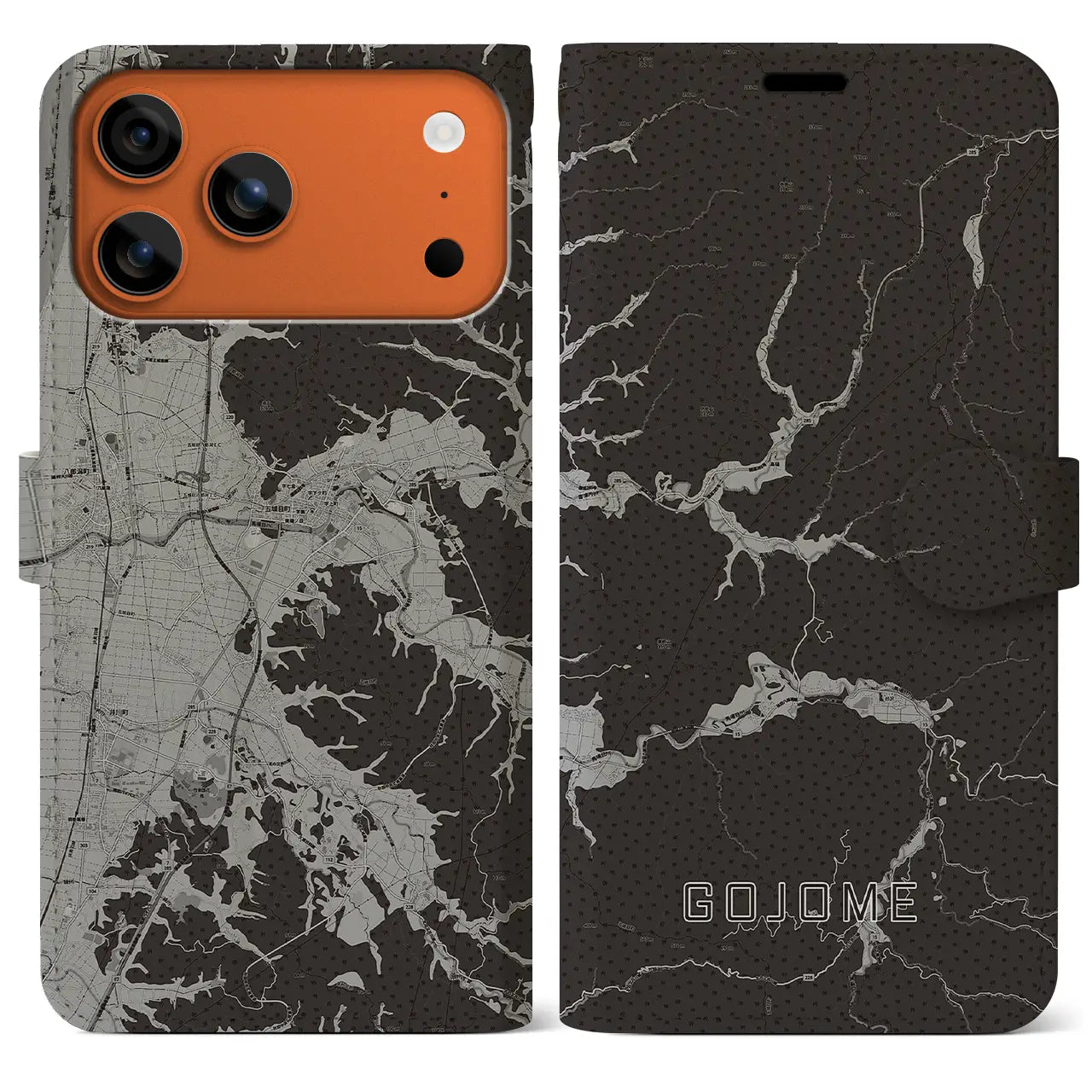 【五城目(秋田県)】地図柄iPhoneケース(手帳タイプ)