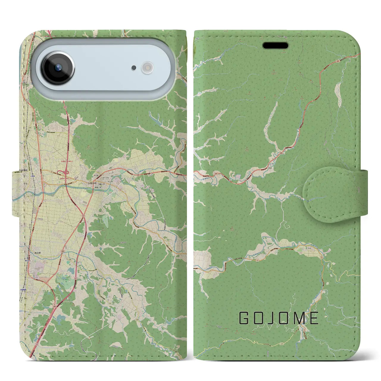 【五城目(秋田県)】地図柄iPhoneケース(手帳タイプ)