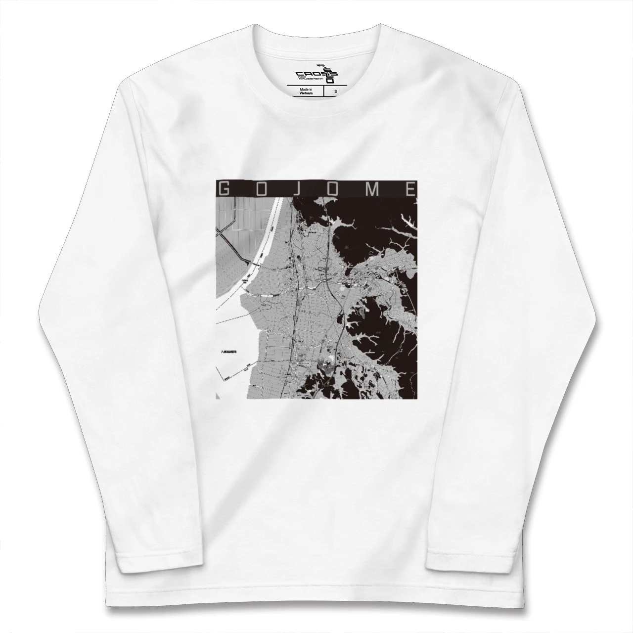 【五城目(秋田県)】地図柄ロングスリーブTシャツ