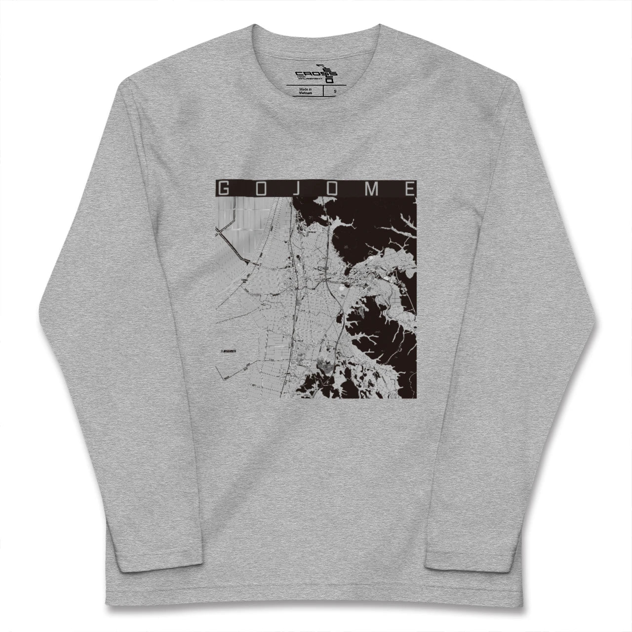 【五城目(秋田県)】地図柄ロングスリーブTシャツ
