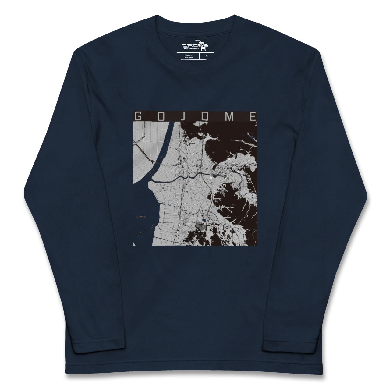 【五城目(秋田県)】地図柄ロングスリーブTシャツ