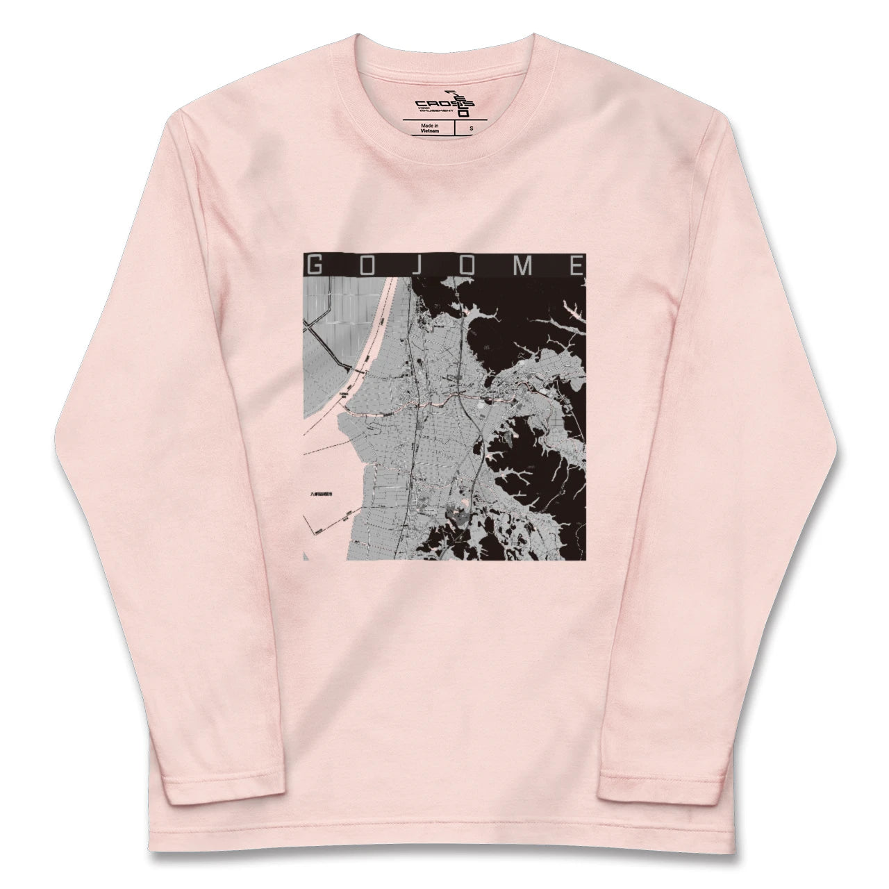 【五城目(秋田県)】地図柄ロングスリーブTシャツ