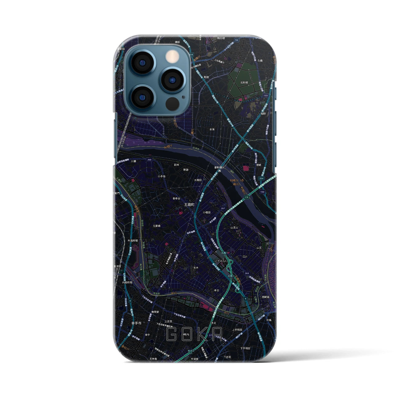 【五霞(茨城県)】地図柄iPhoneケース(バックカバータイプ)