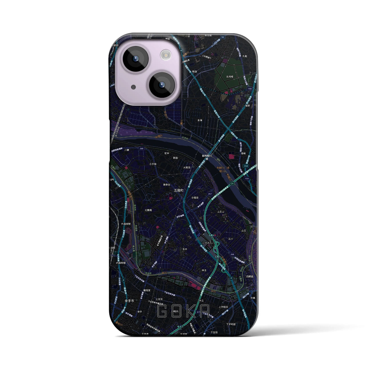 【五霞(茨城県)】地図柄iPhoneケース(バックカバータイプ)
