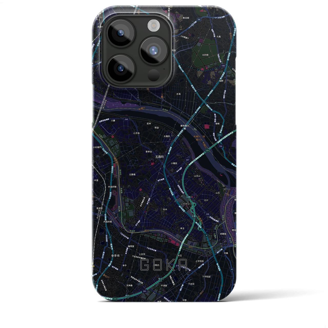 【五霞(茨城県)】地図柄iPhoneケース(バックカバータイプ)