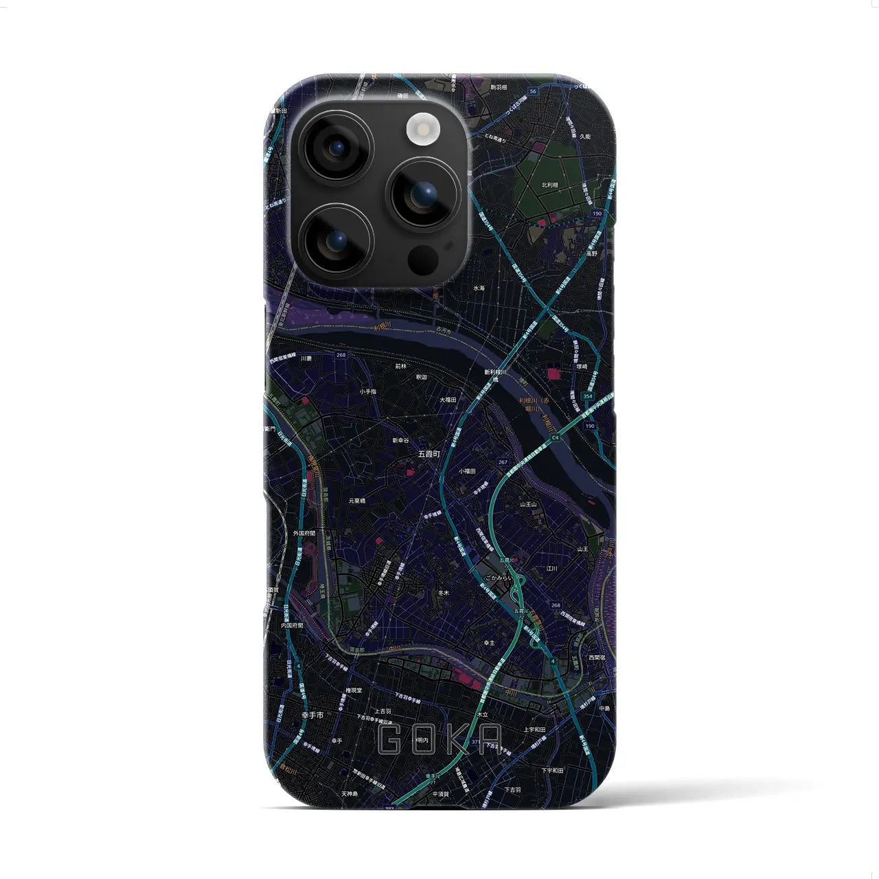 【五霞(茨城県)】地図柄iPhoneケース(バックカバータイプ)