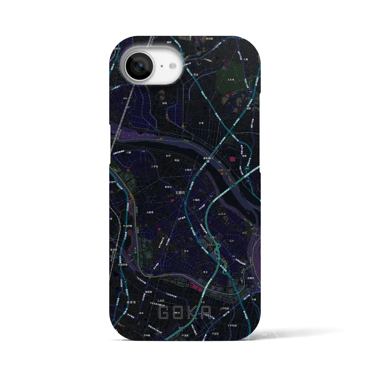 【五霞(茨城県)】地図柄iPhoneケース(バックカバータイプ)