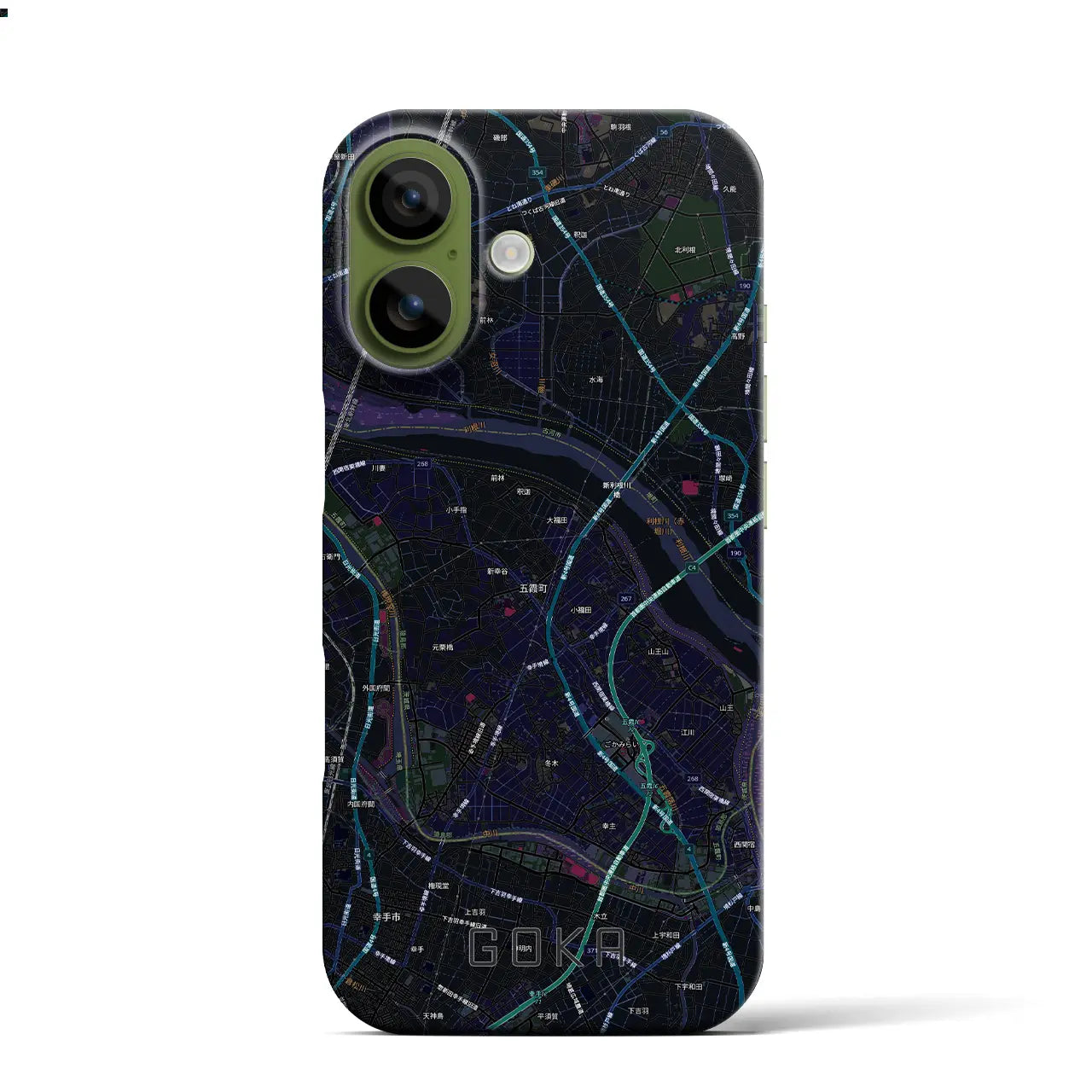 【五霞(茨城県)】地図柄iPhoneケース(バックカバータイプ)