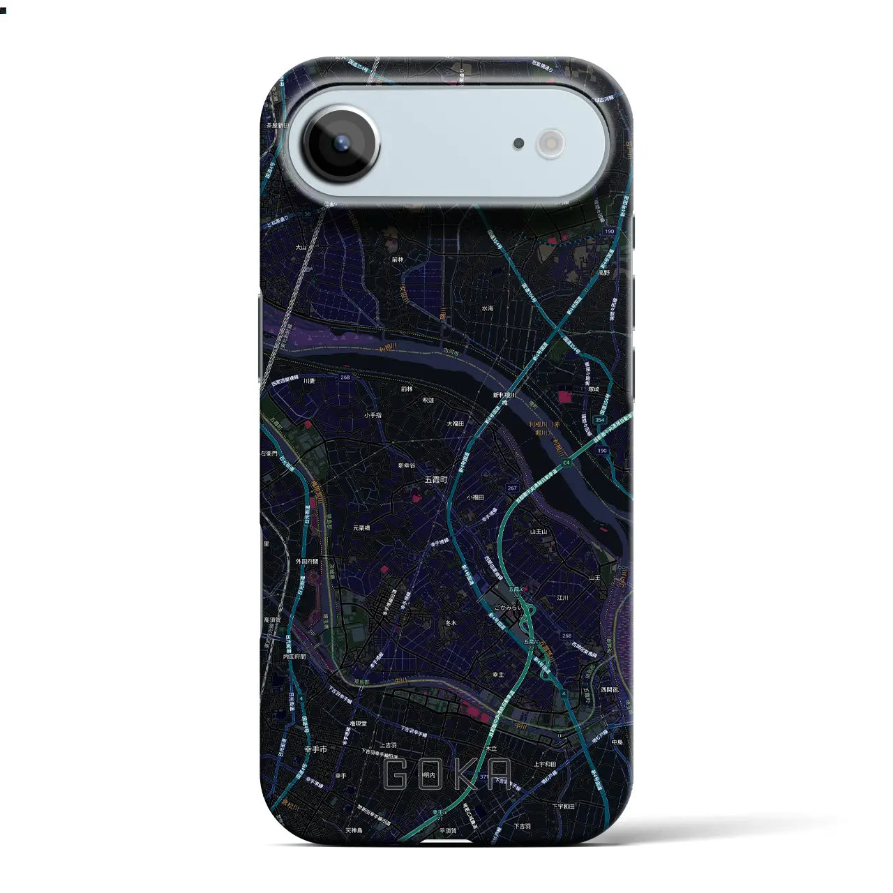【五霞(茨城県)】地図柄iPhoneケース(バックカバータイプ)