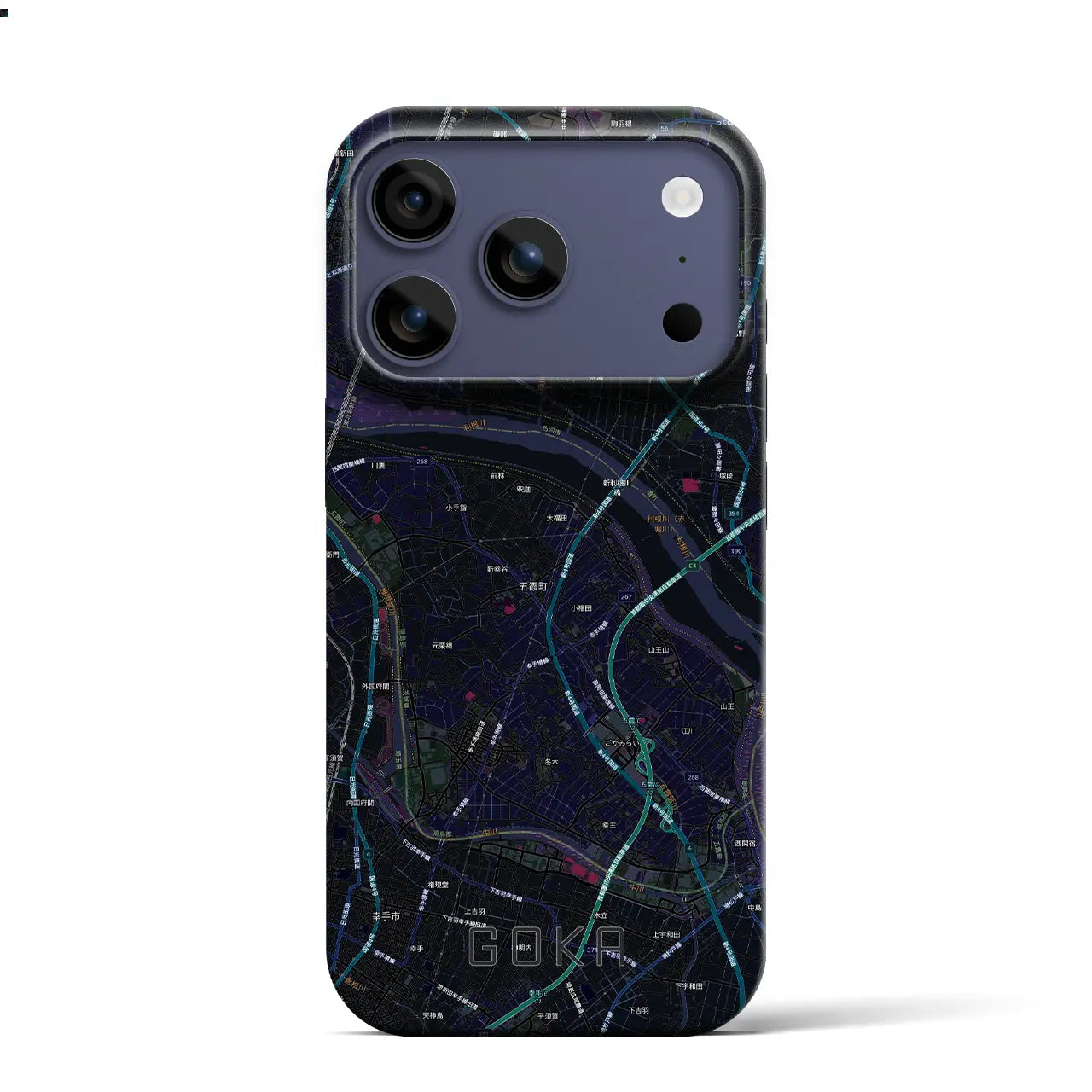 【五霞(茨城県)】地図柄iPhoneケース(バックカバータイプ)