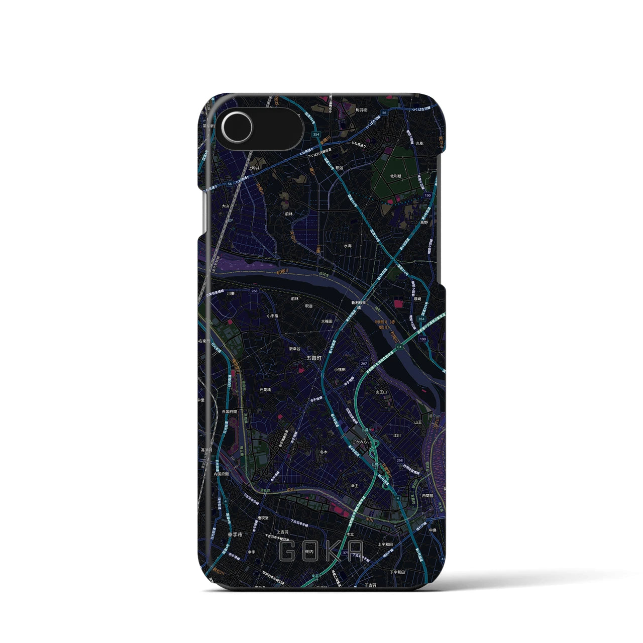 【五霞(茨城県)】地図柄iPhoneケース(バックカバータイプ)