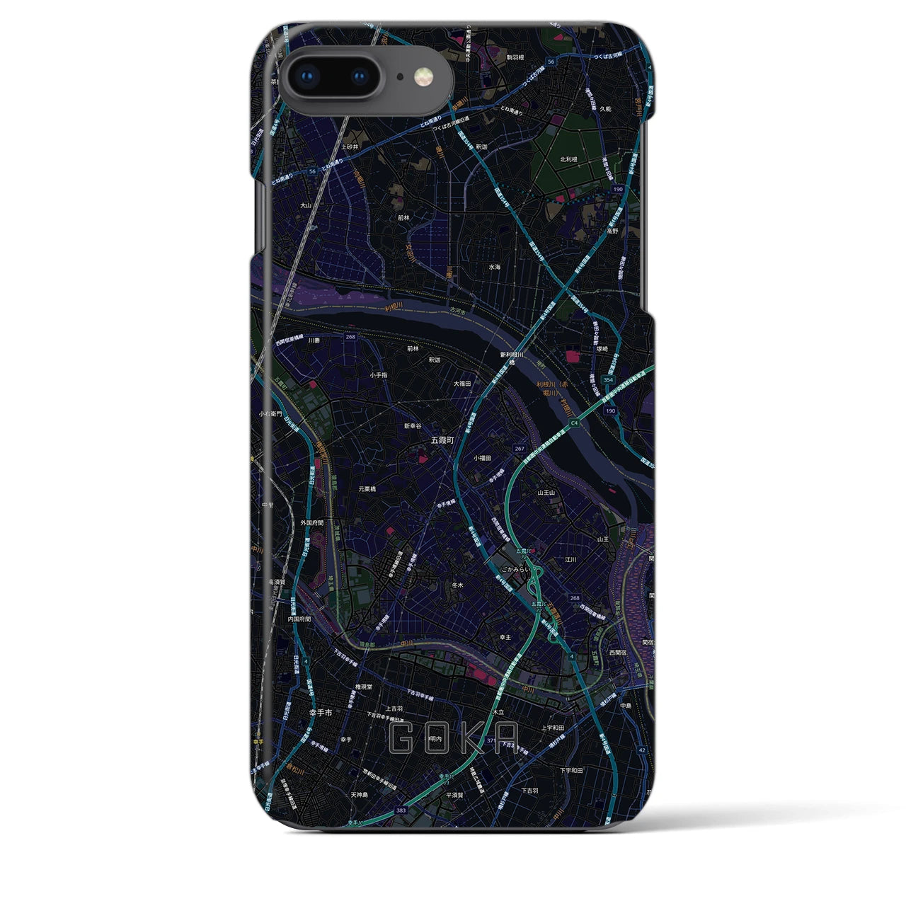 【五霞(茨城県)】地図柄iPhoneケース(バックカバータイプ)