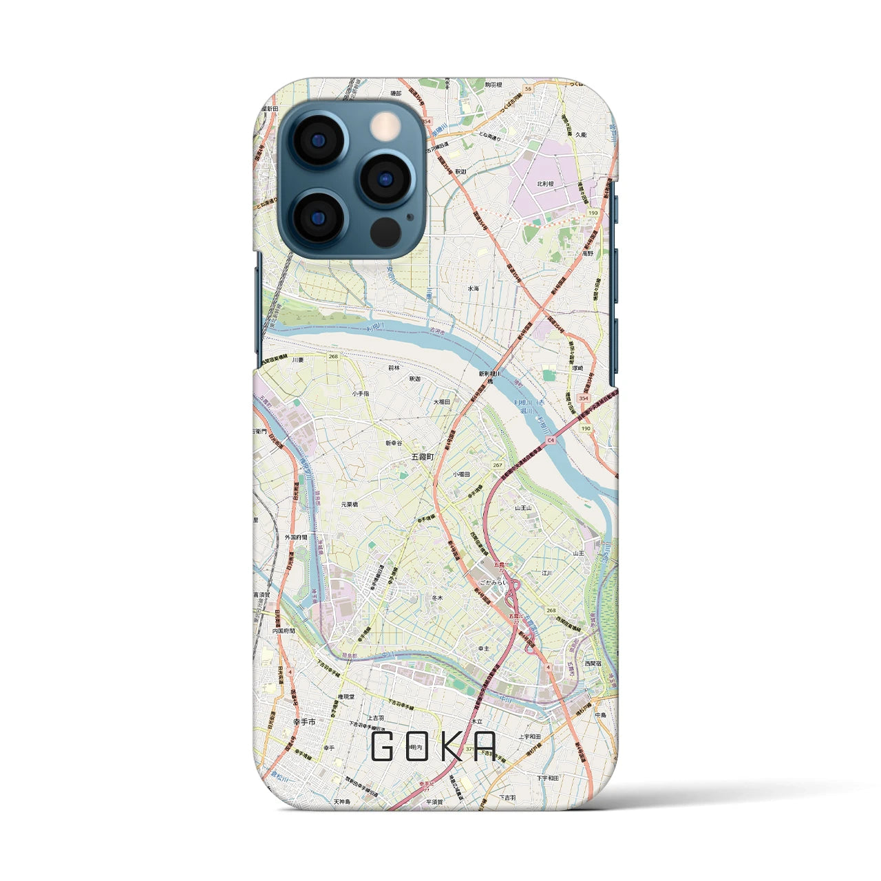 【五霞(茨城県)】地図柄iPhoneケース(バックカバータイプ)