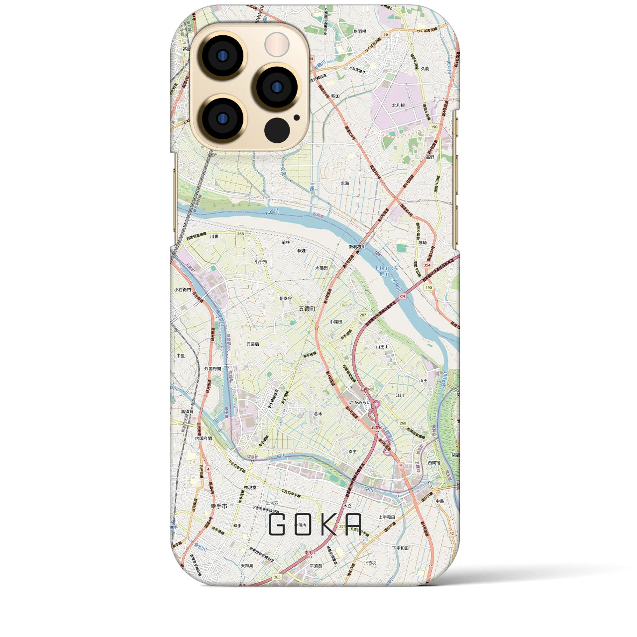 【五霞(茨城県)】地図柄iPhoneケース(バックカバータイプ)