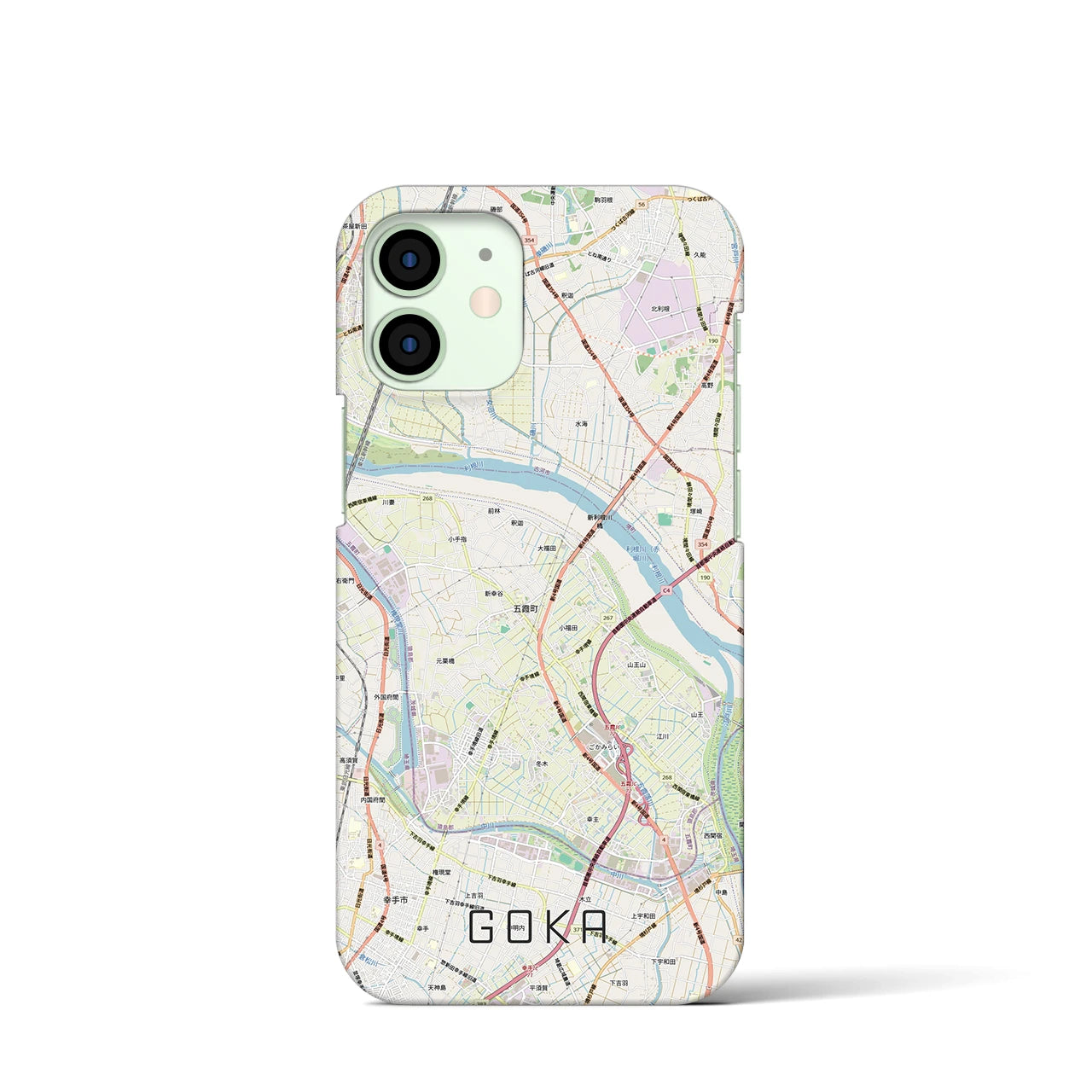 【五霞(茨城県)】地図柄iPhoneケース(バックカバータイプ)