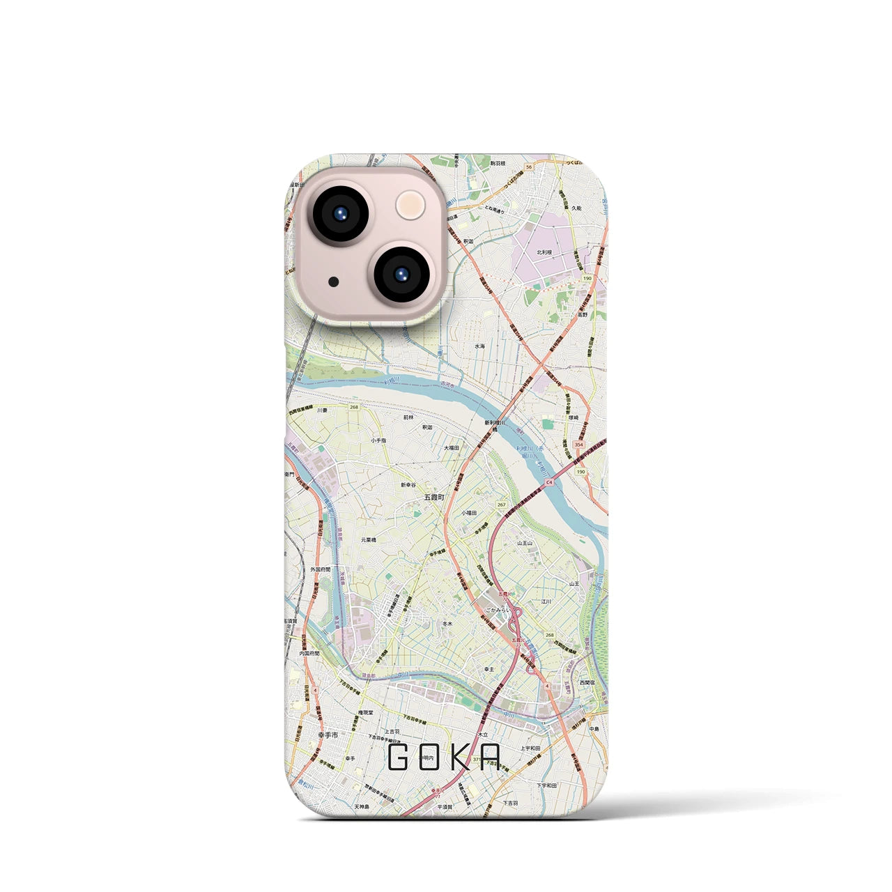 【五霞(茨城県)】地図柄iPhoneケース(バックカバータイプ)