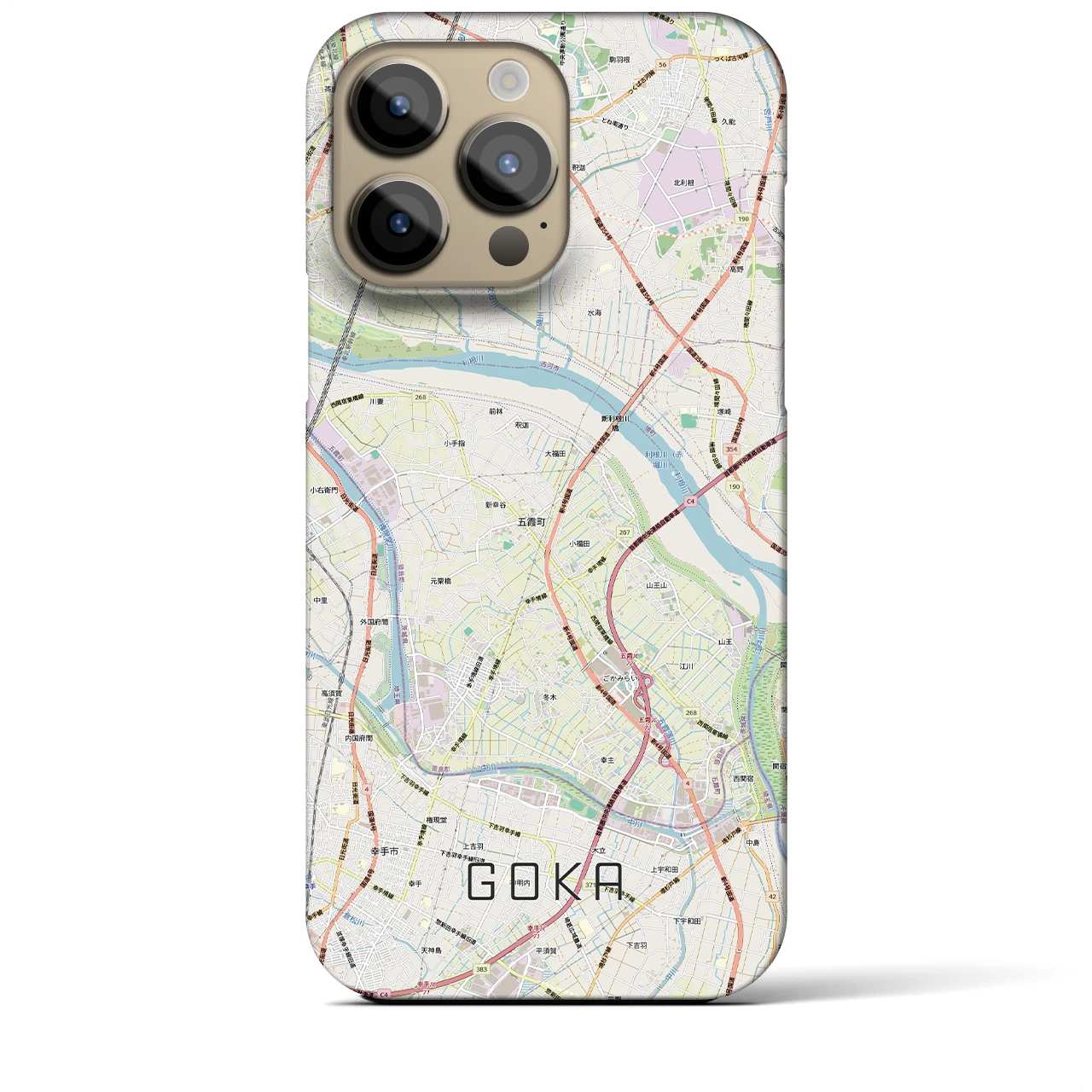 【五霞(茨城県)】地図柄iPhoneケース(バックカバータイプ)