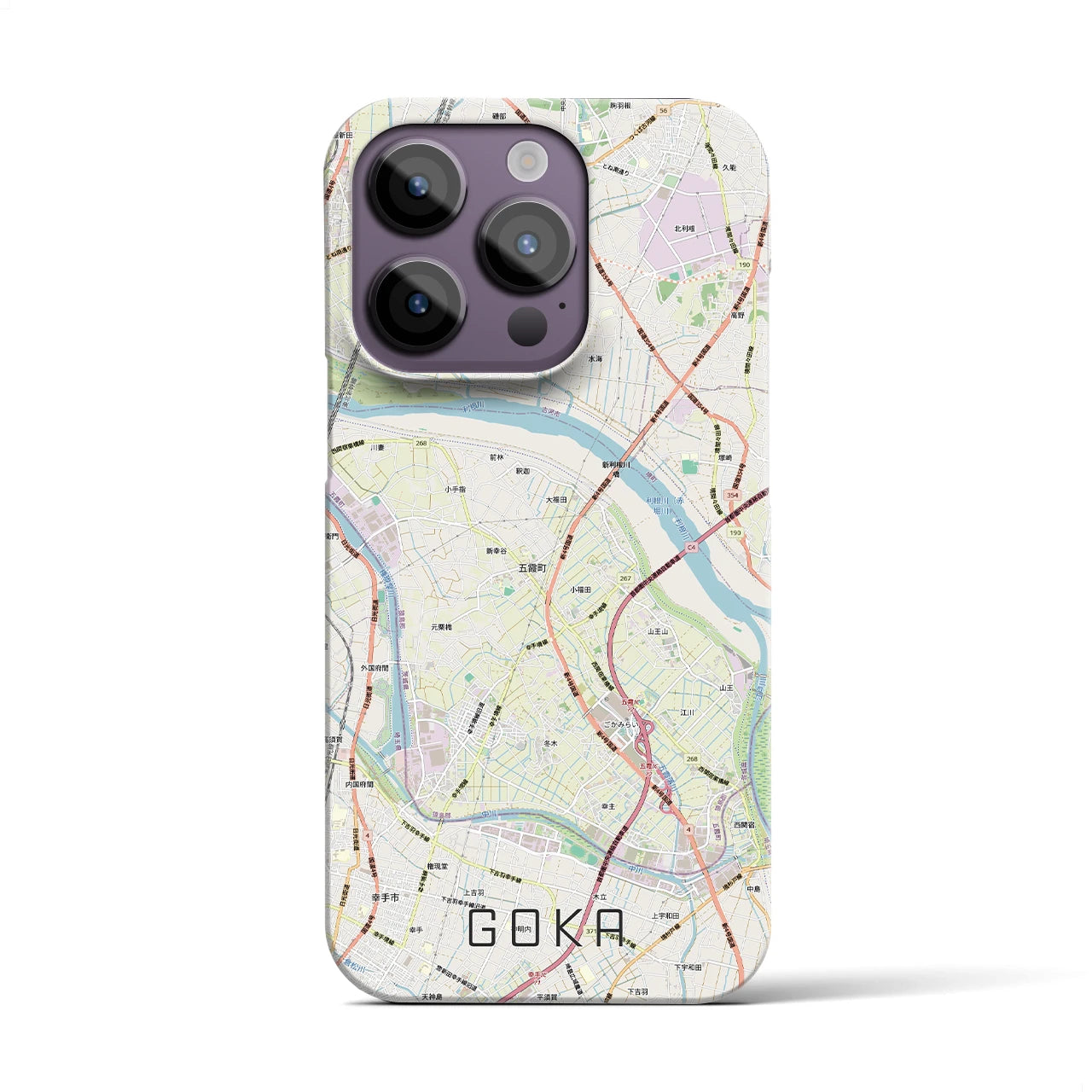 【五霞(茨城県)】地図柄iPhoneケース(バックカバータイプ)