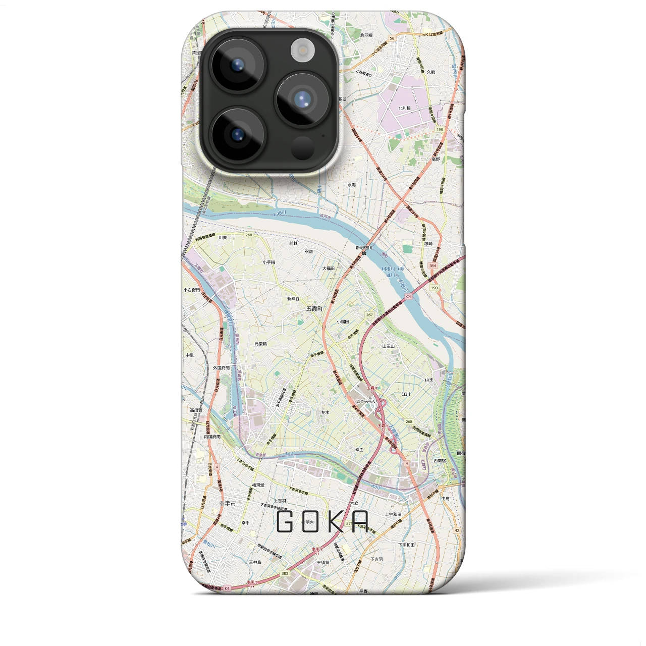 【五霞(茨城県)】地図柄iPhoneケース(バックカバータイプ)