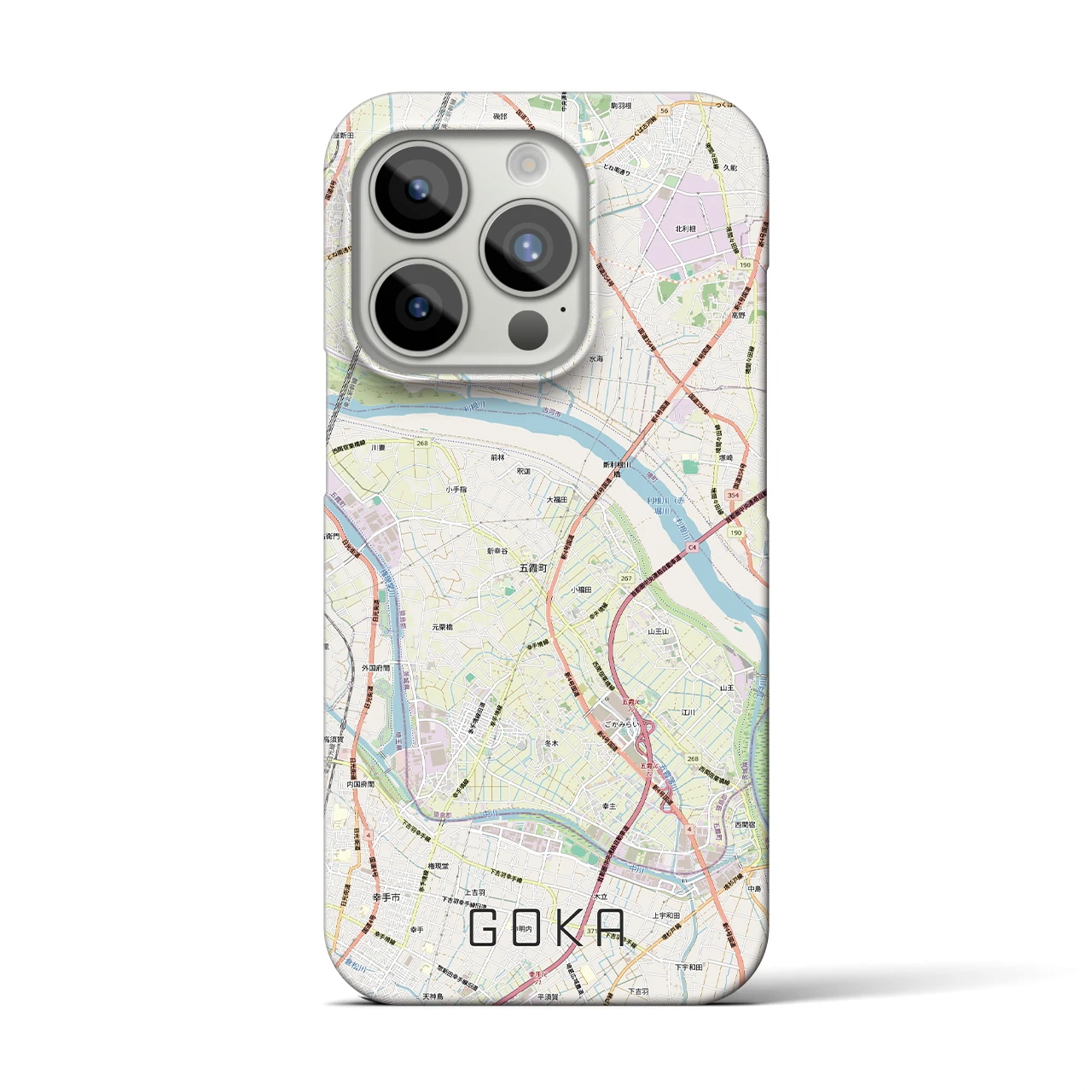 【五霞(茨城県)】地図柄iPhoneケース(バックカバータイプ)