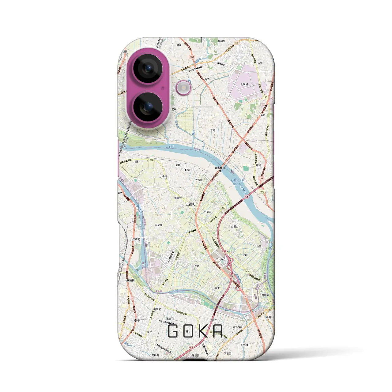 【五霞(茨城県)】地図柄iPhoneケース(バックカバータイプ)