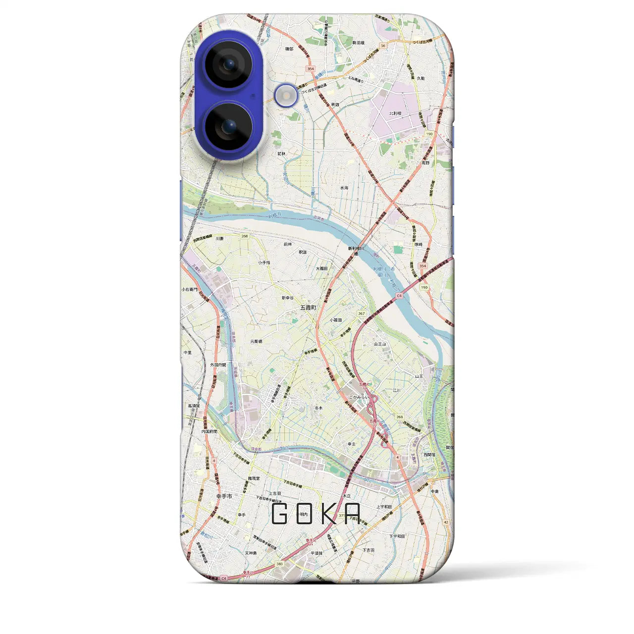 【五霞(茨城県)】地図柄iPhoneケース(バックカバータイプ)